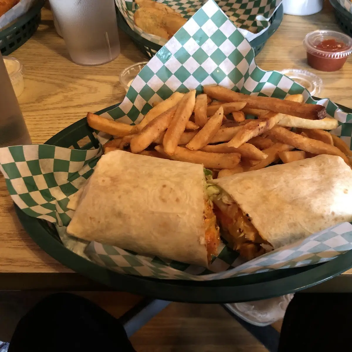Chicken Wrap Fries and Coleslaw