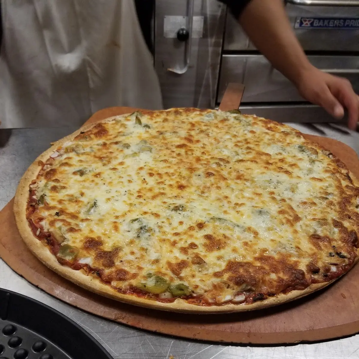 Thin Crust Pizza Green Pepper and Onion
