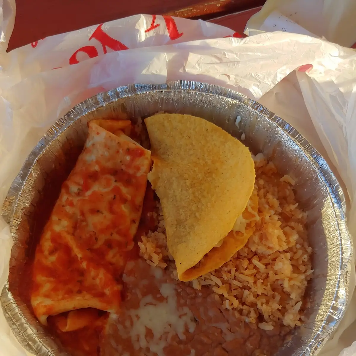 Beef Burrito and Taco