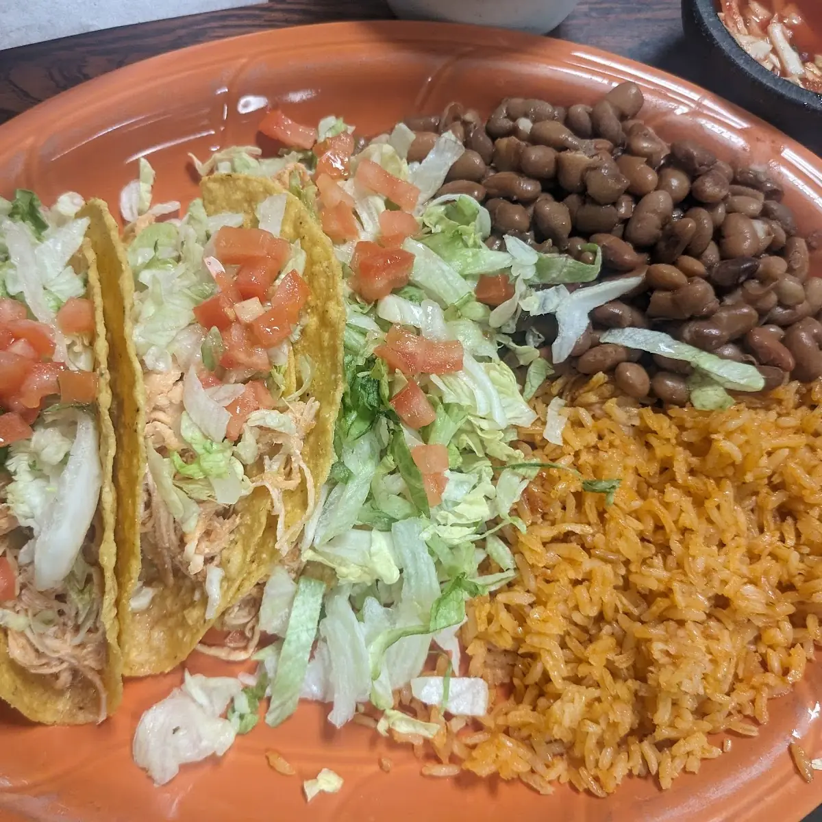 Tostada and Chicken Burrito