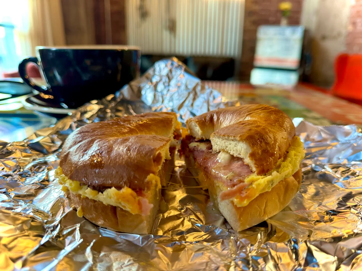Ham Egg and Cheese Bagel Sandwich