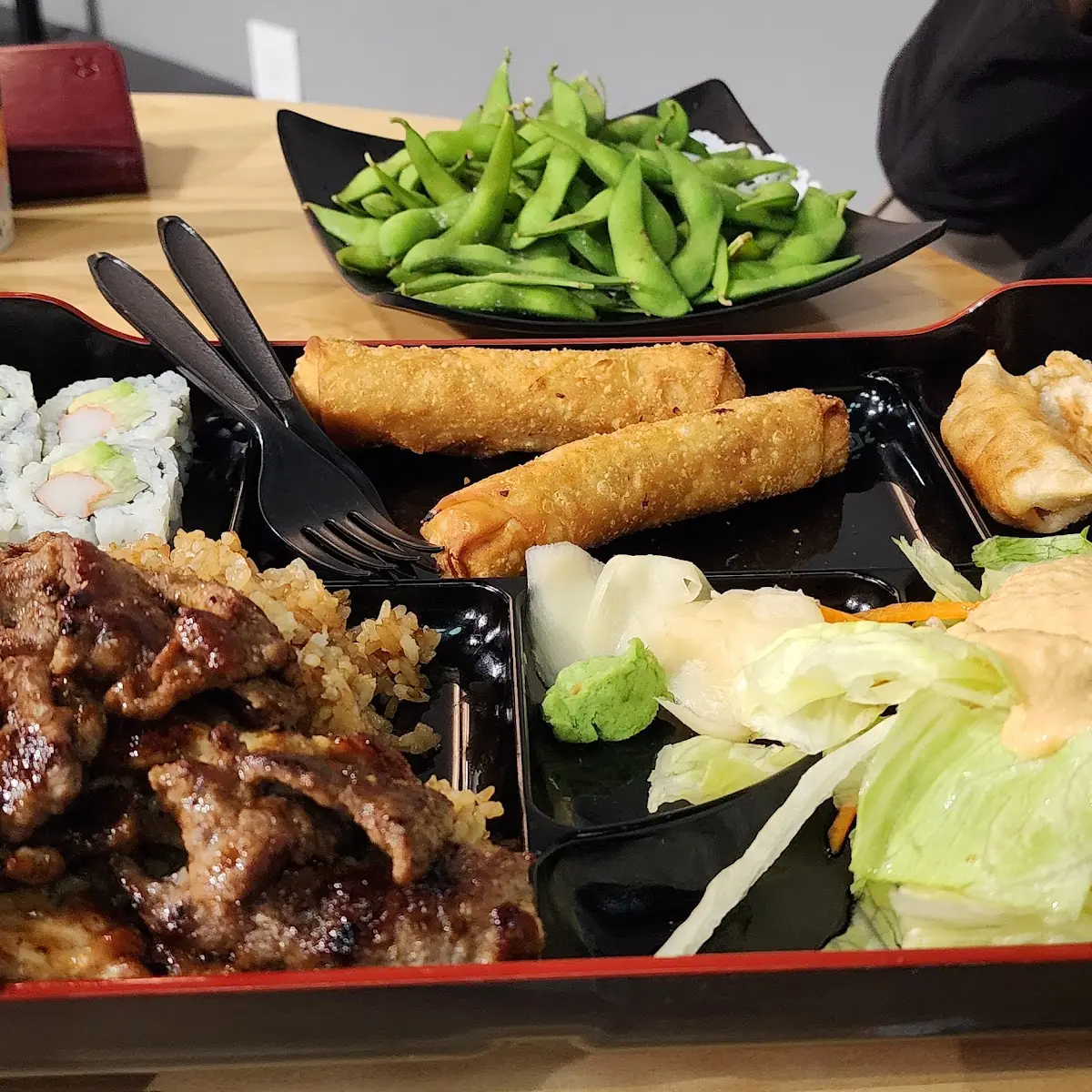 Teriyaki Chicken with Spring Rolls
