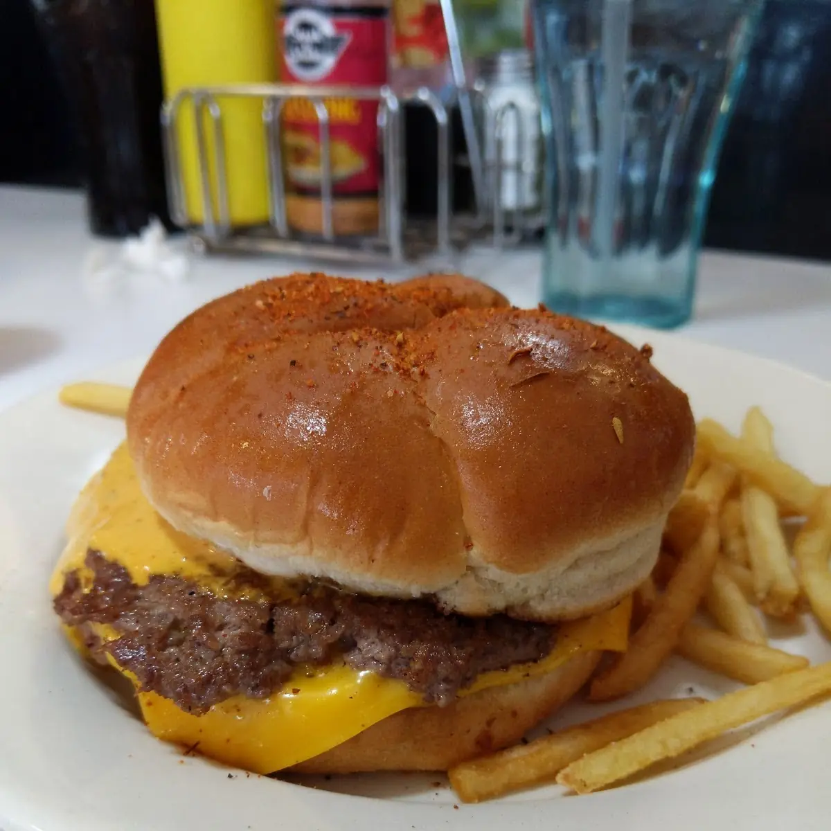 Cajun Burger and Fries