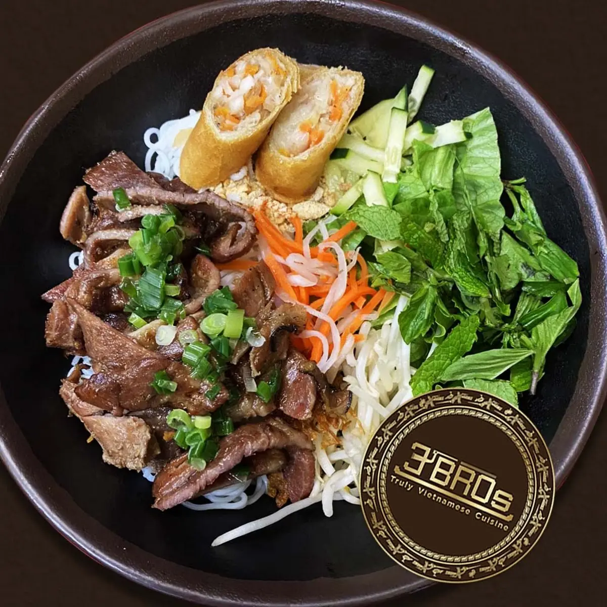 Grilled Pork & Egg Roll Vermicelli - Bún Thịt Nướng Chả Giò