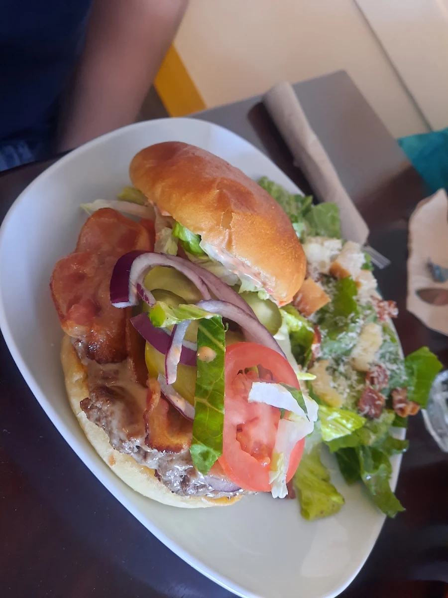 Smash Burger and Cesar Salad