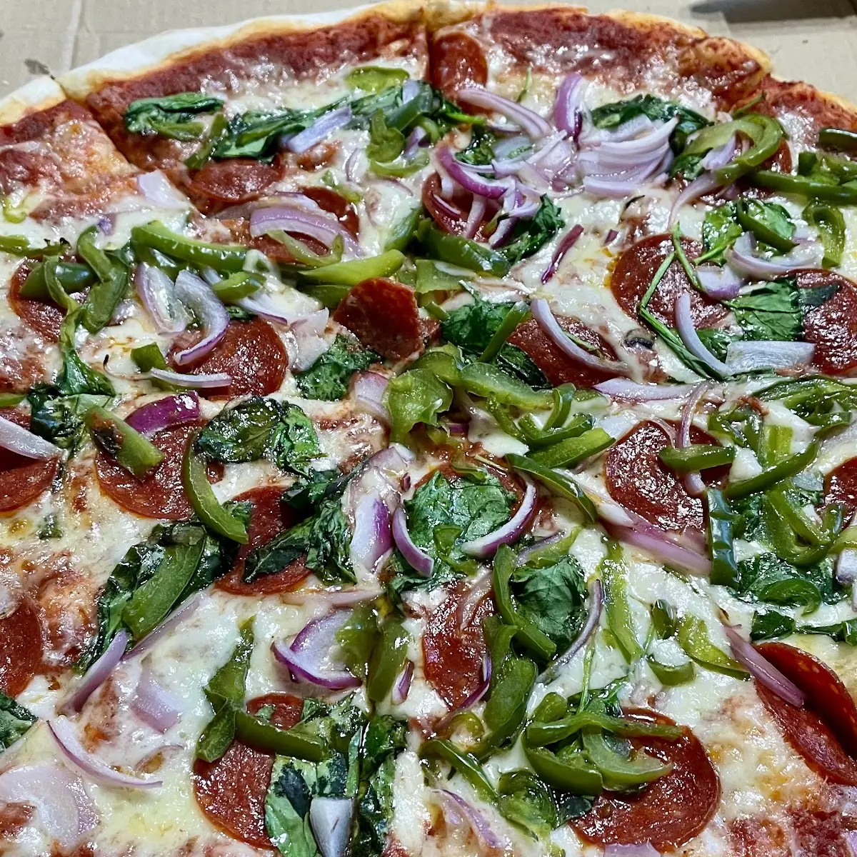 Pepperoni Onion Green Peppers and Spinach