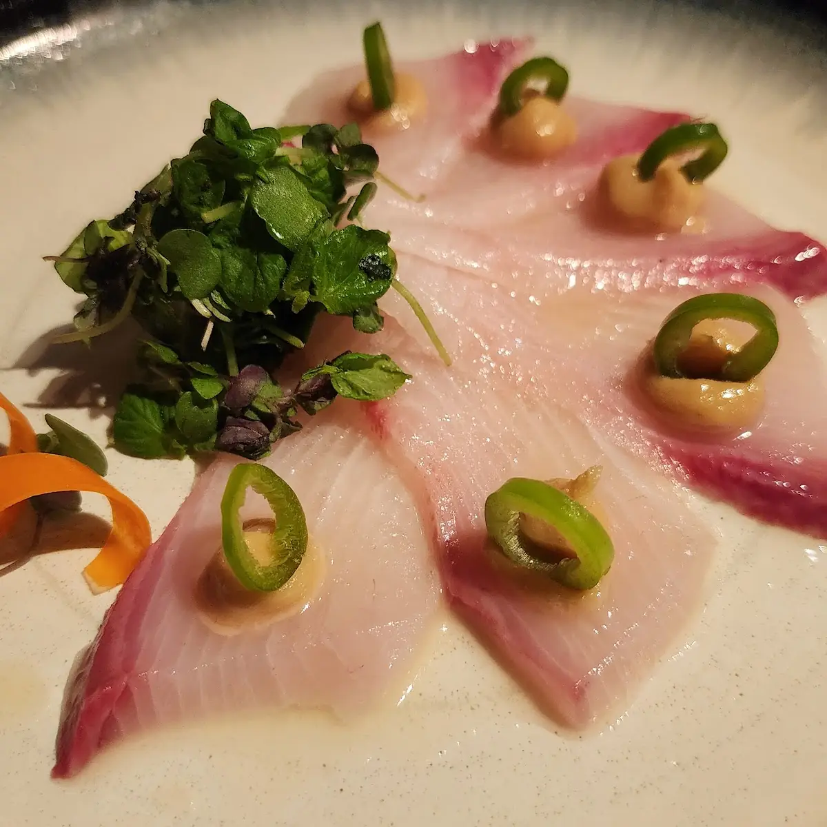 Yellowtail Sashimi with Spicy Yuzu Soy Sauce