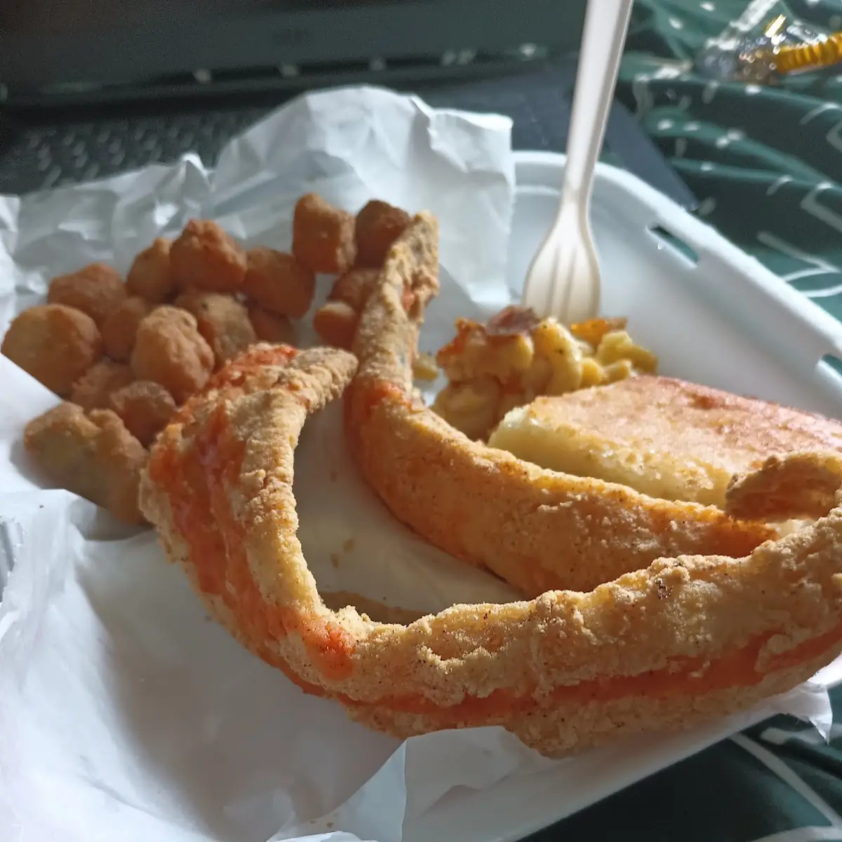 Fried Fish Fillet Mac and Cheese Fried Okra