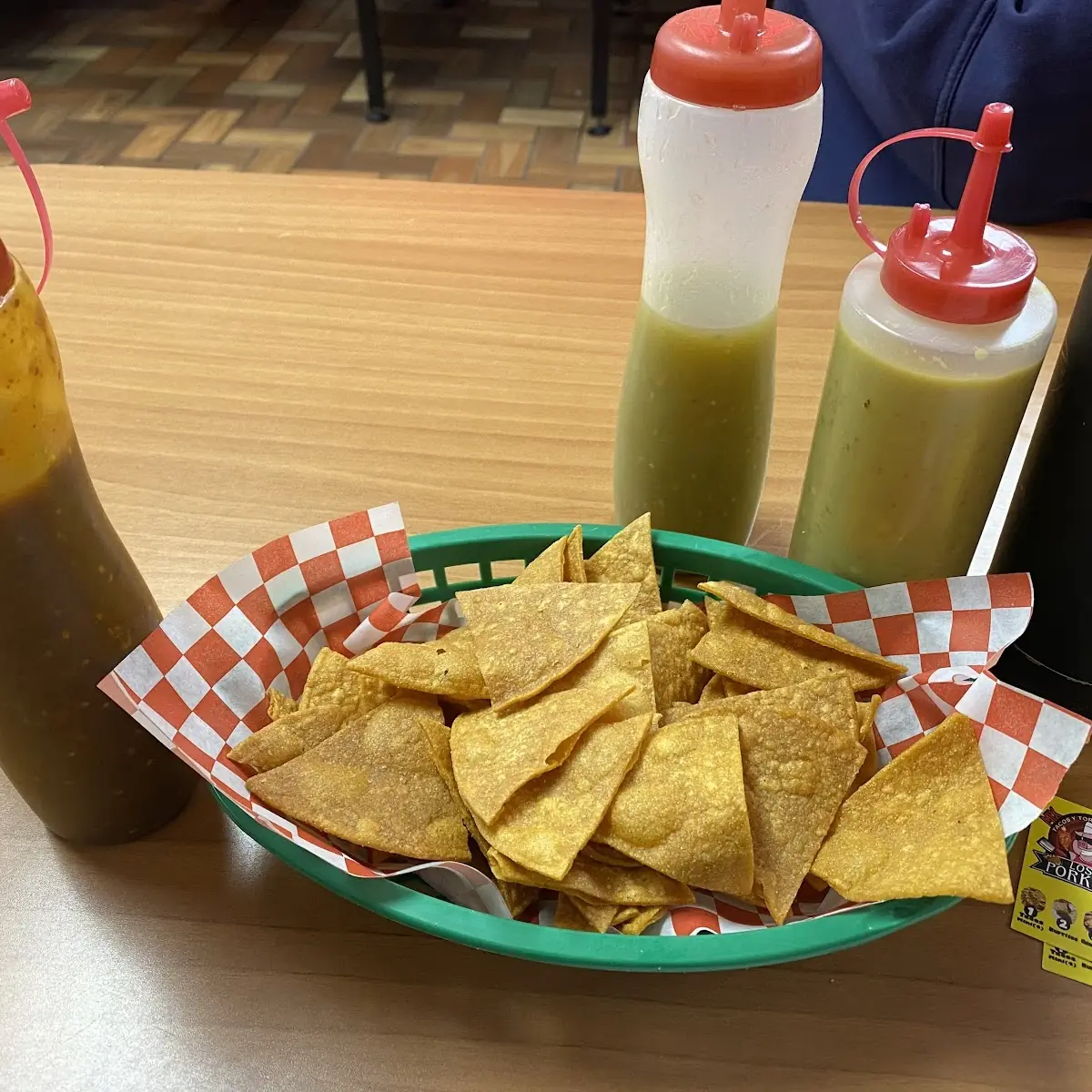 Tortilla Chips with Various Salsas