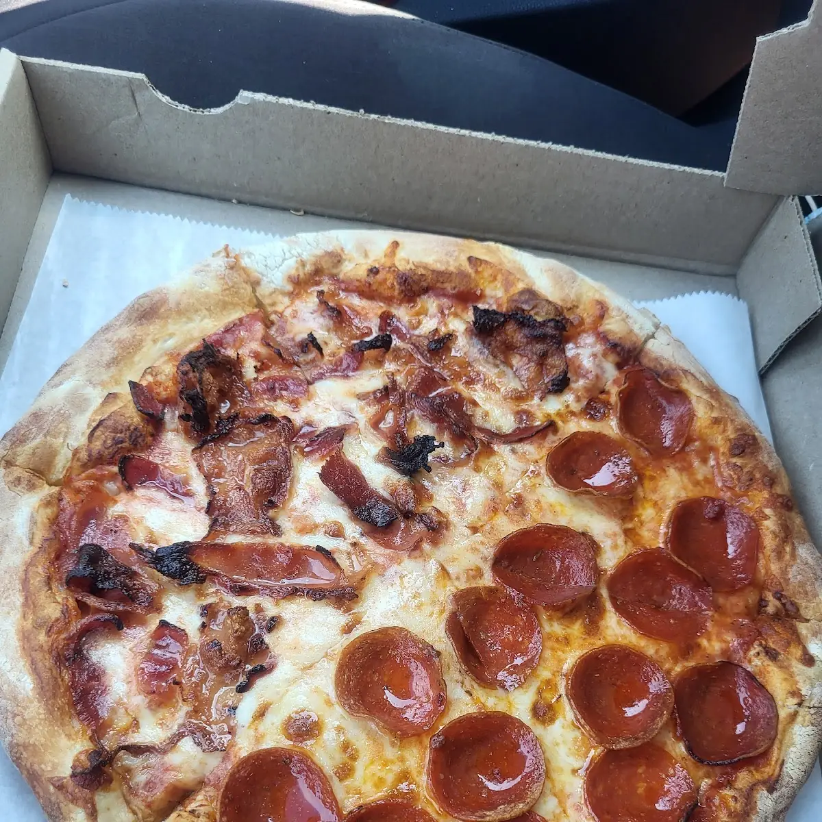 Half Bacon Half Pepperoni Pizza