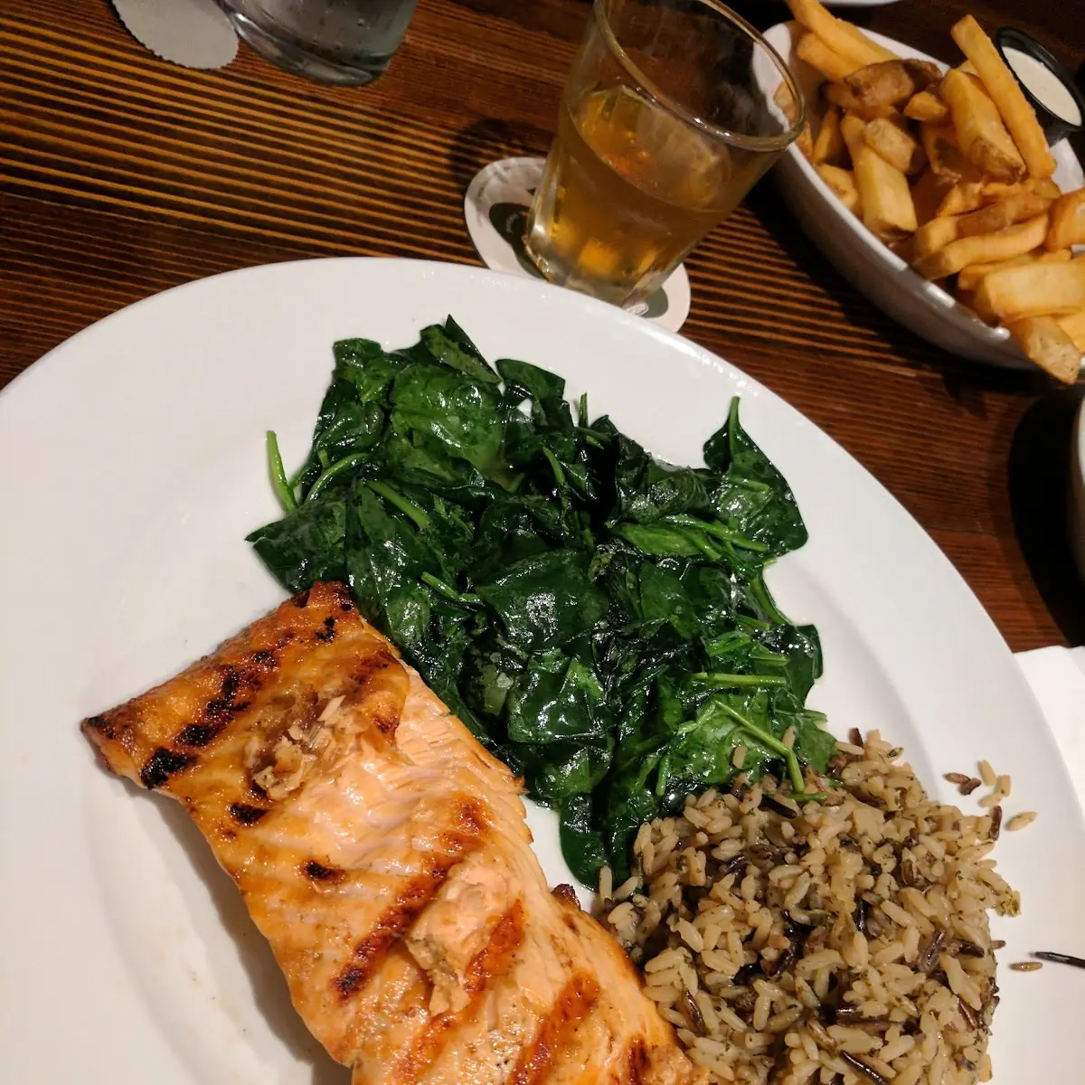 Salmon with Sauteed Spinach