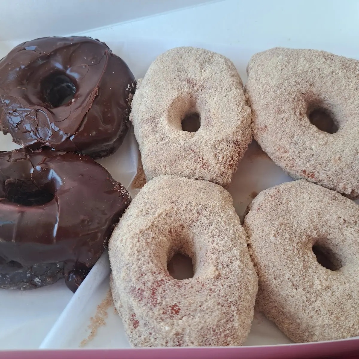 Chocolate Iced Donut and Cinnamon Sugar