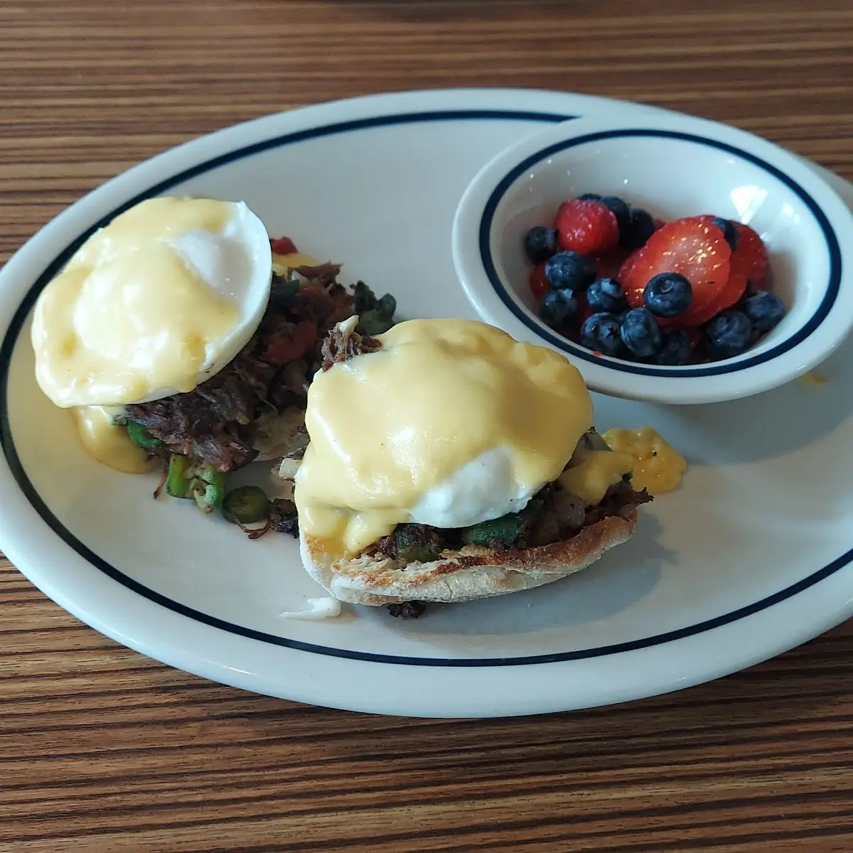 Spicy Poblano Eggs Benedict