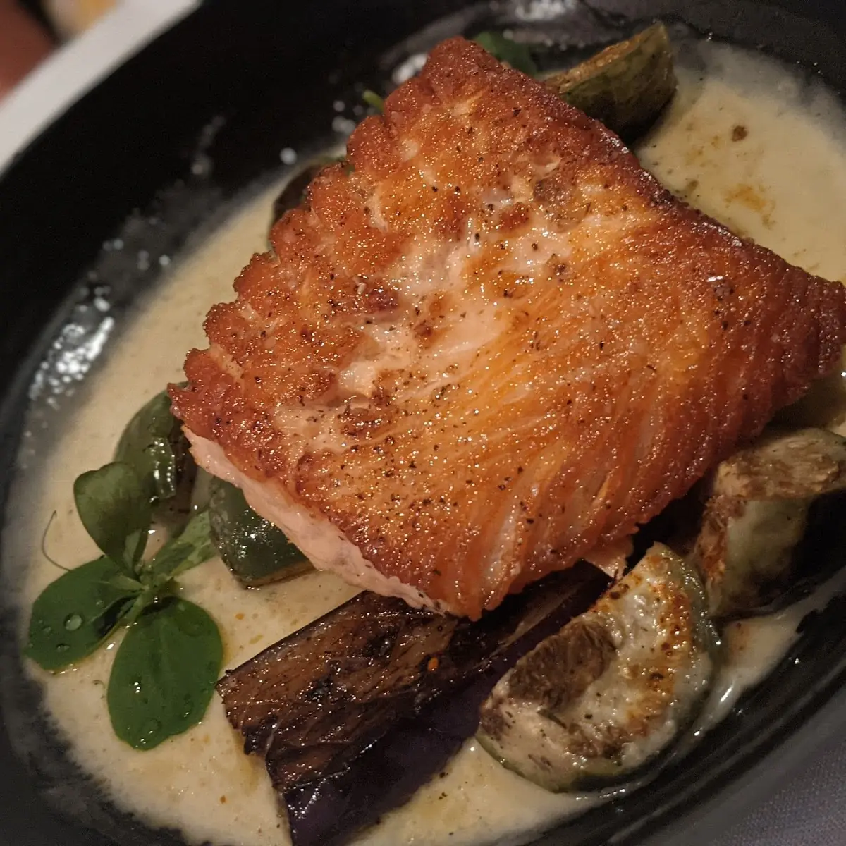 Salmon with Green Curry Sauce