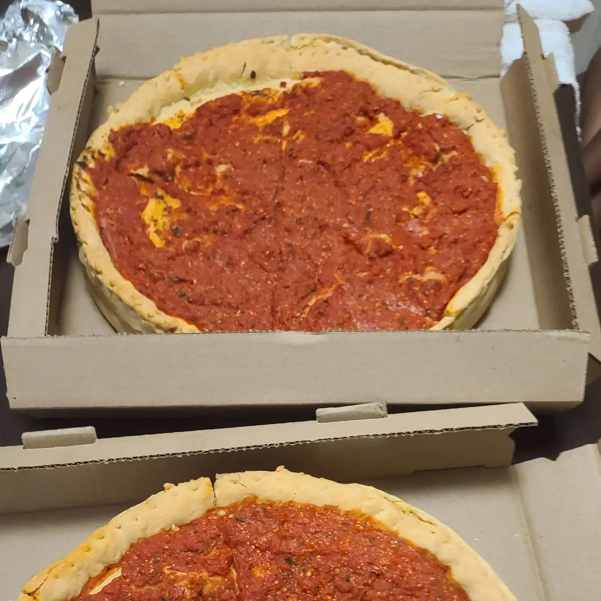 Mugs Meat Lovers Pizza and Cheese Pizza