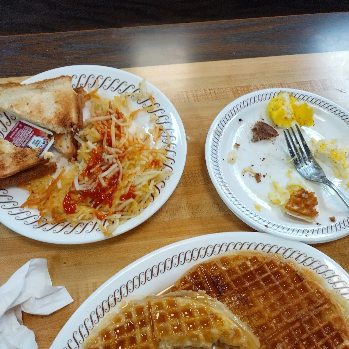 Scrambled Eggs Sausage Patties Toast