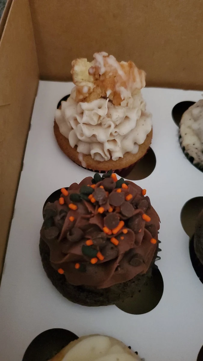 Apple Fritter and Double Chocolate Cupcake