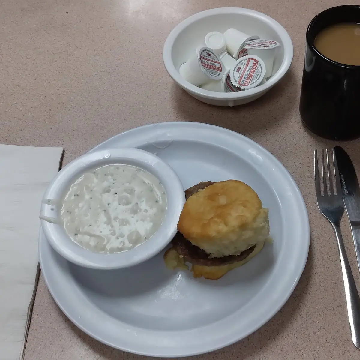 Sausage & Egg Biscuit with Small Gravy