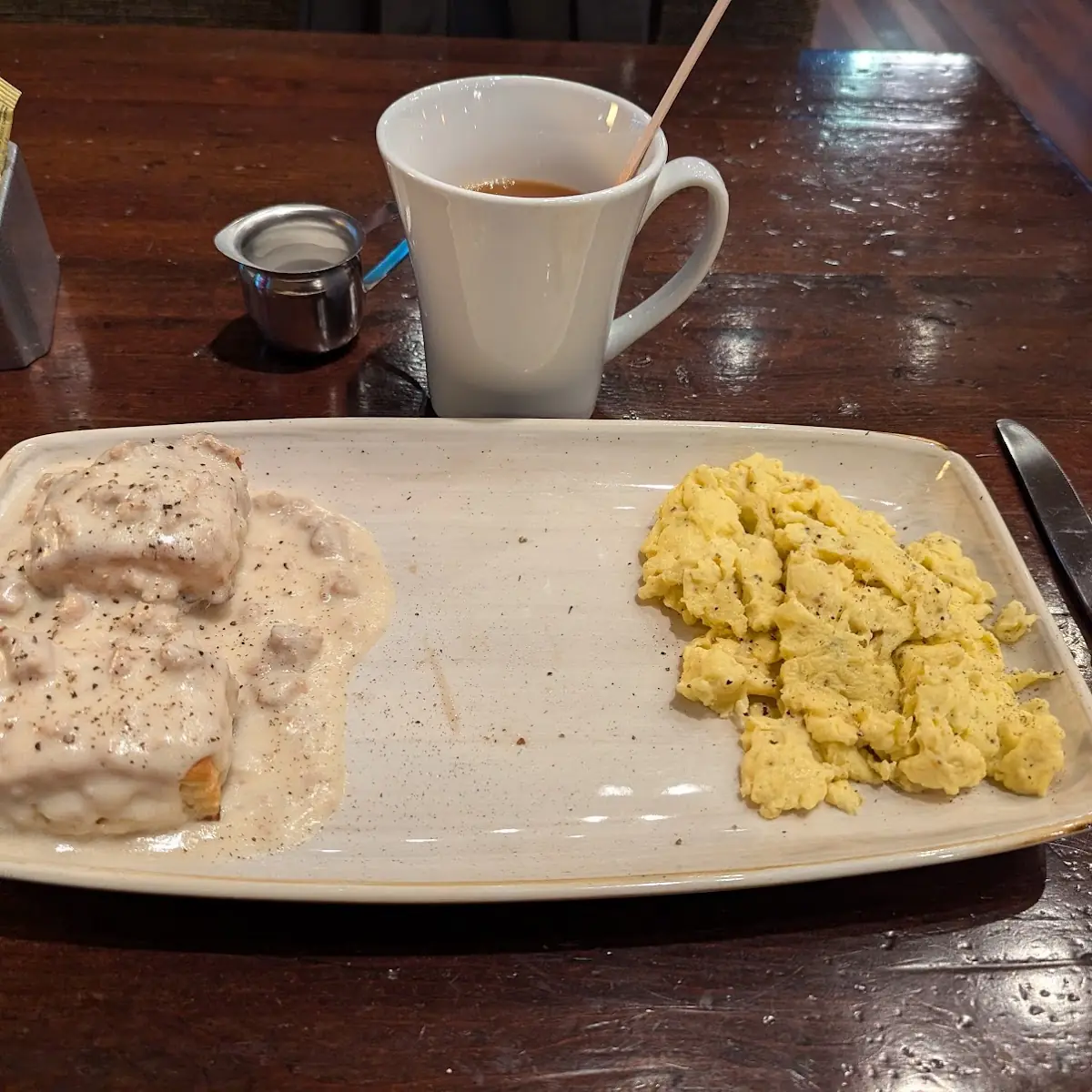 Biscuits and Gravy Plus Scrambled Eggs