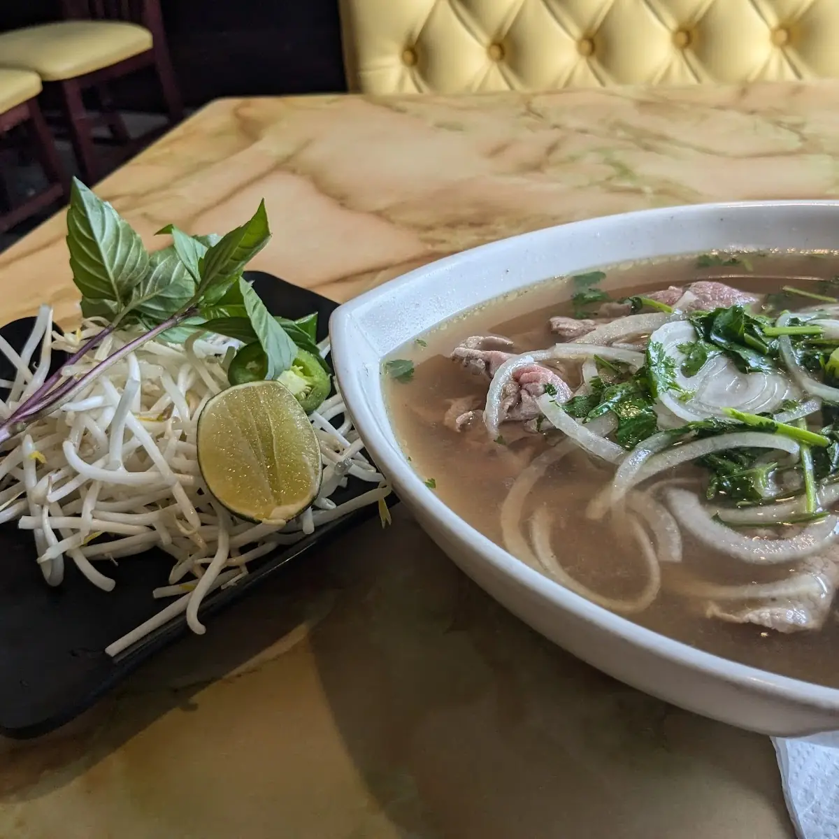 Beef Noodle Soup and Spring Rolls