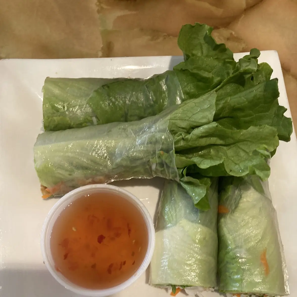 Spring Rolls with Tempura Shrimp
