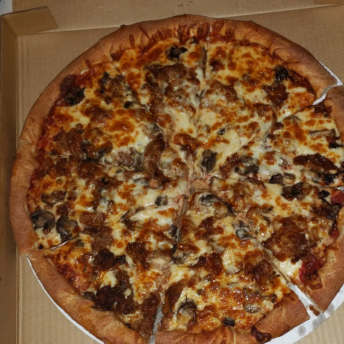 Large Mushroom & Sausage Pizza