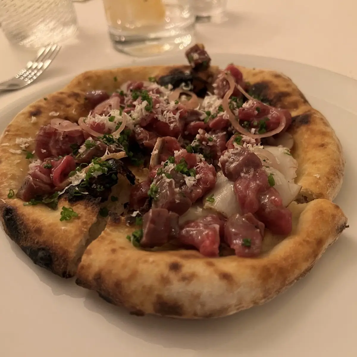 Beef Tartare Pizza