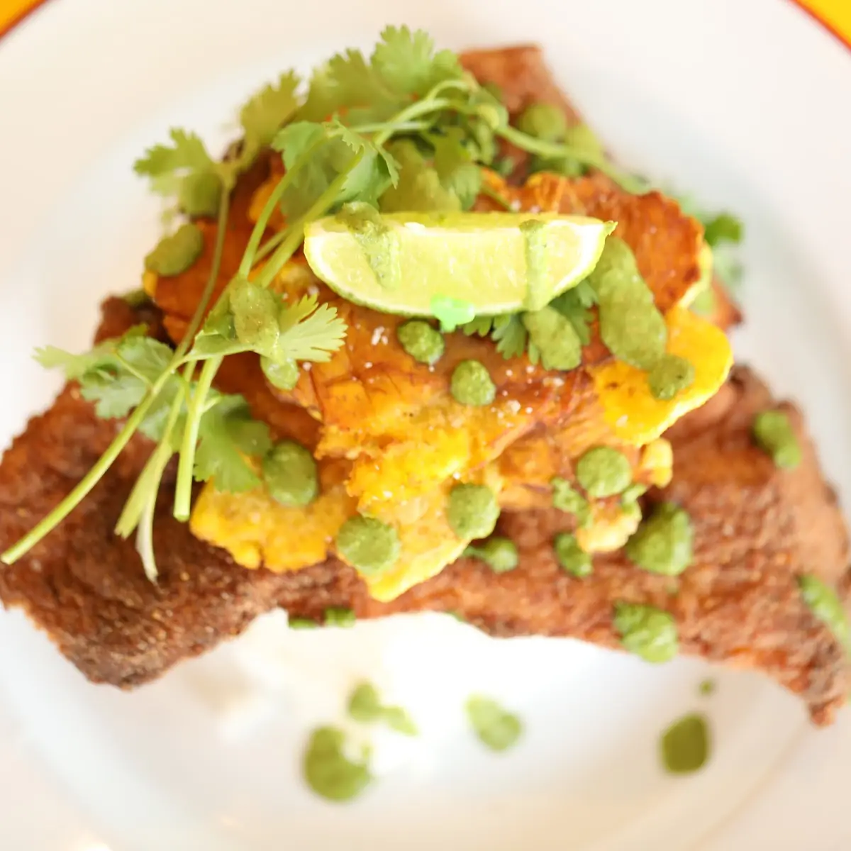 Fried Chicken Mango Arepa