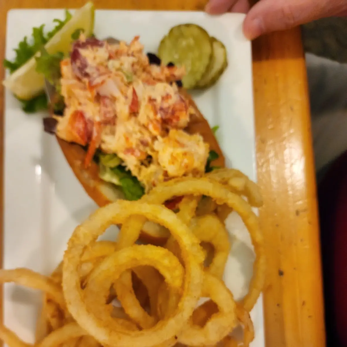 Lobster Roll and Onion Rings