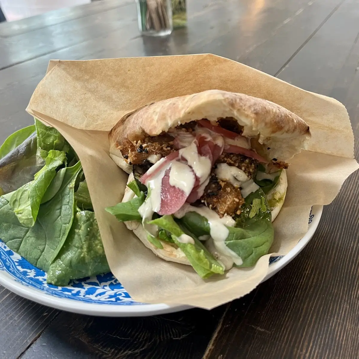 Mushroom Schnitzel Pita