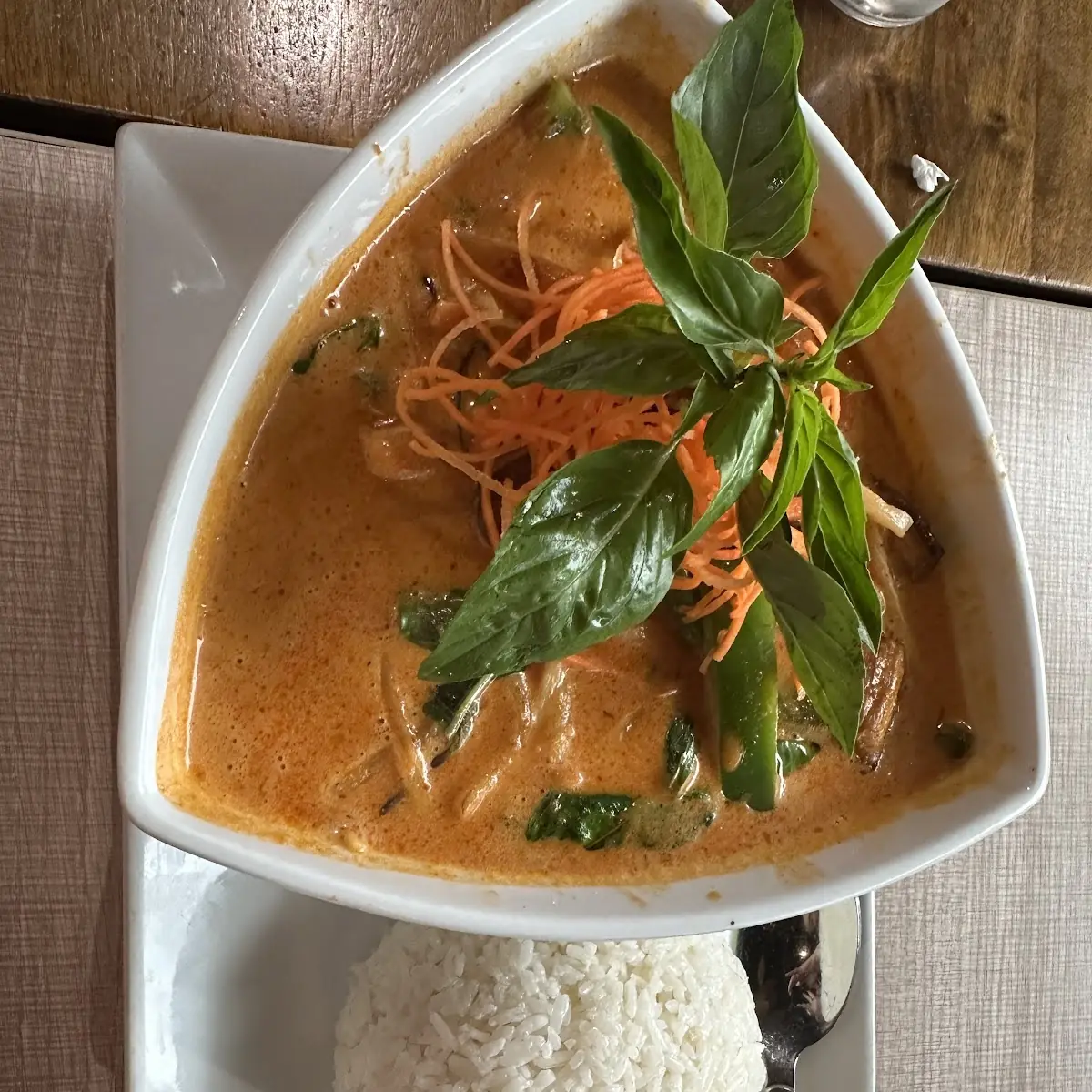 Grilled Salmon Panang Curry Sauce & Garlic Shrimps