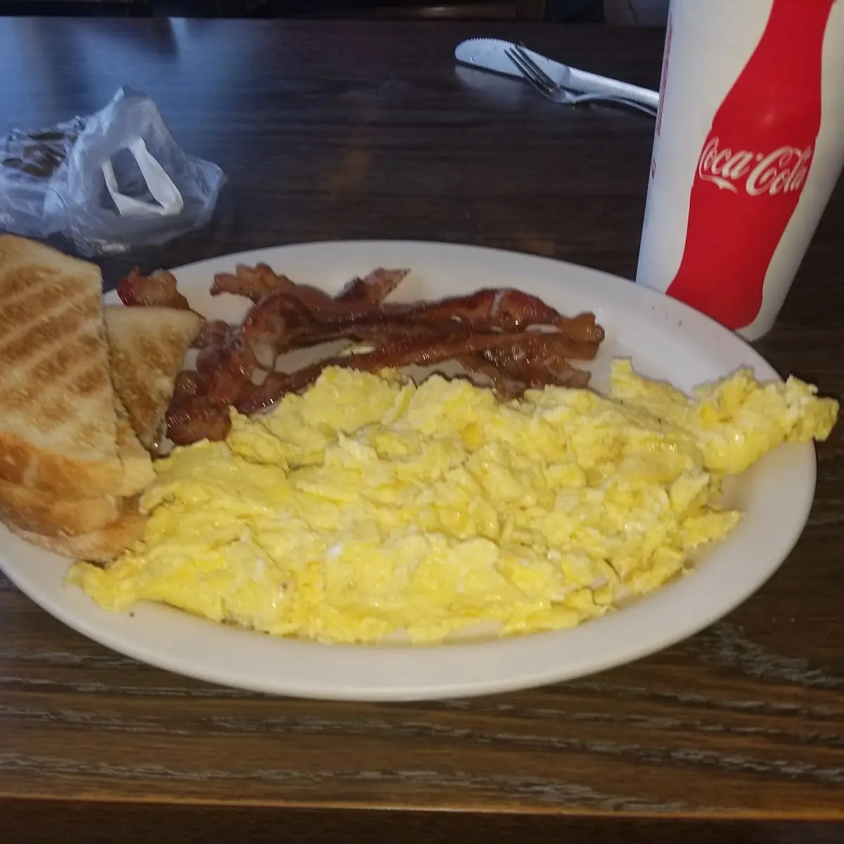 Two Eggs Toast Home Fries & Bacon or Ham