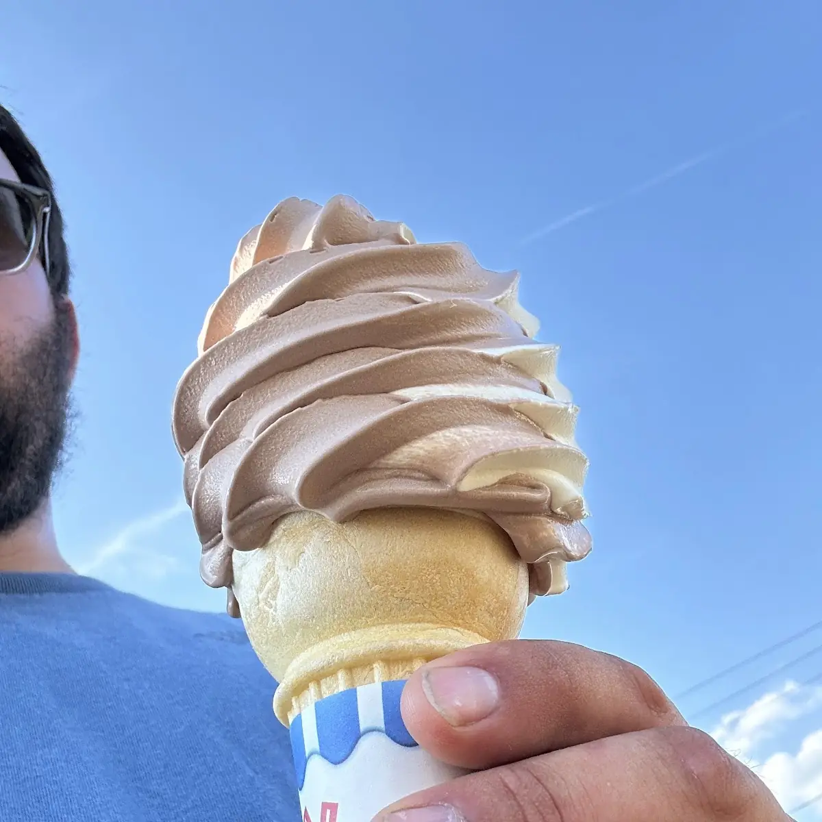 Chocolate Vanilla Ice Cream Cone