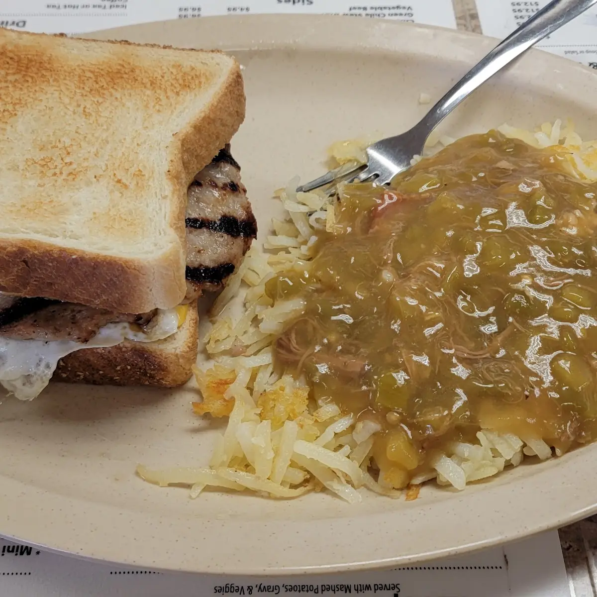 The Bob with Green Chili Hashbrowns