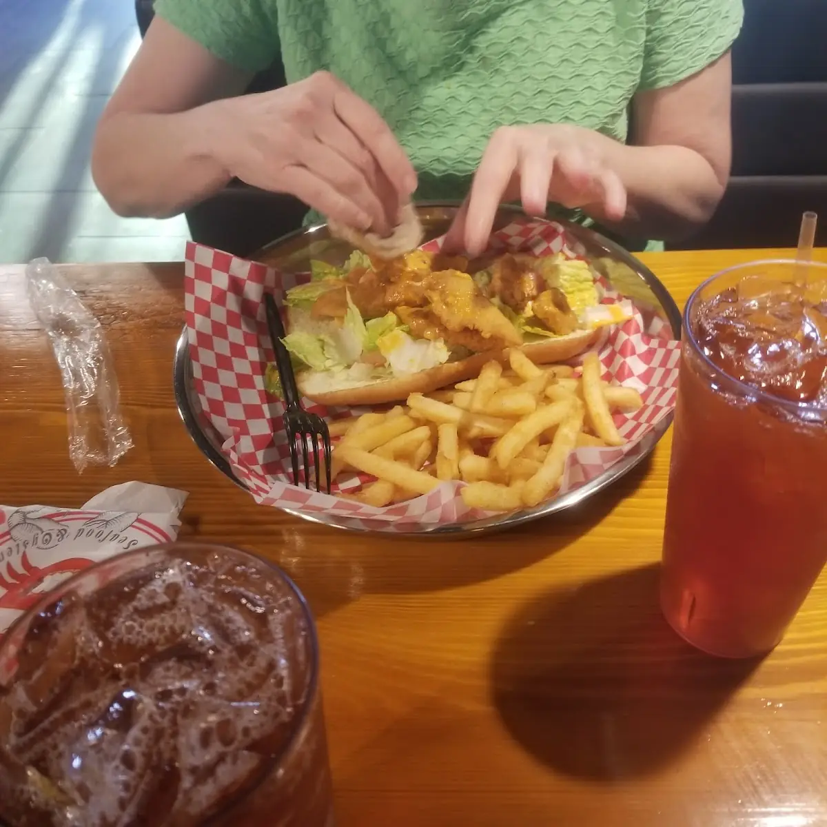 Flounder Fish Sandwich with Fries