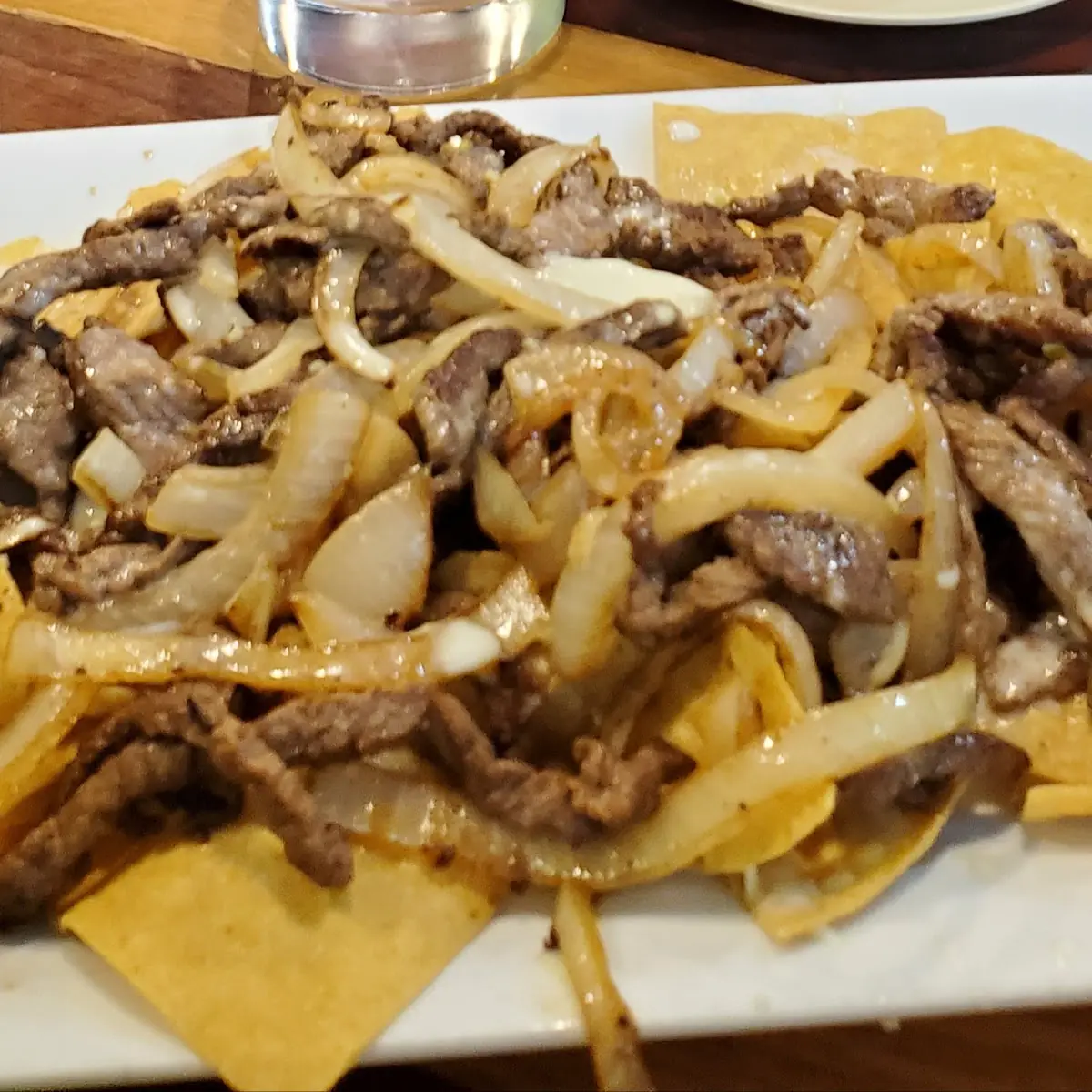 Steak Nachos with Grilled Onions
