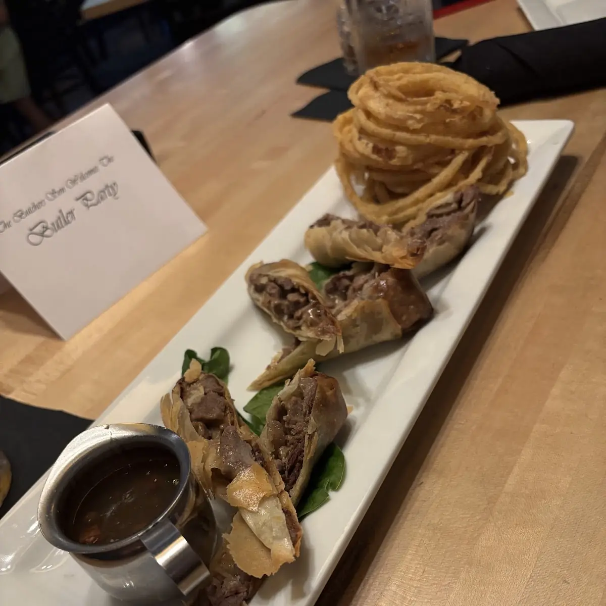 French Dip Spring Rolls