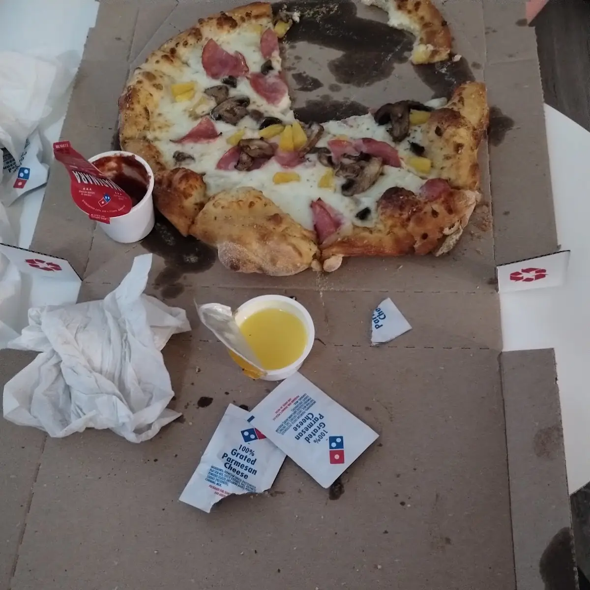 Pepperoni Pineapple and Mushroom Pizza