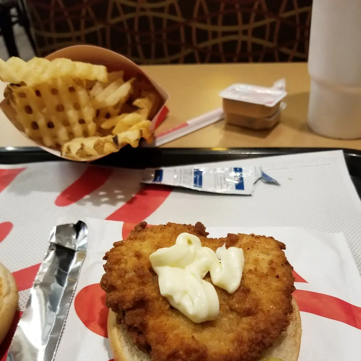 Chicken Sandwich with Waffle Fries