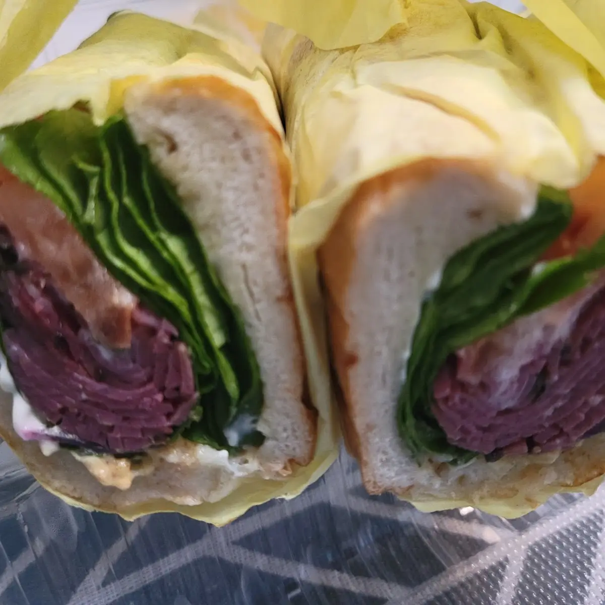 Pastrami Sandwich on a Baguette 1 3 Pound