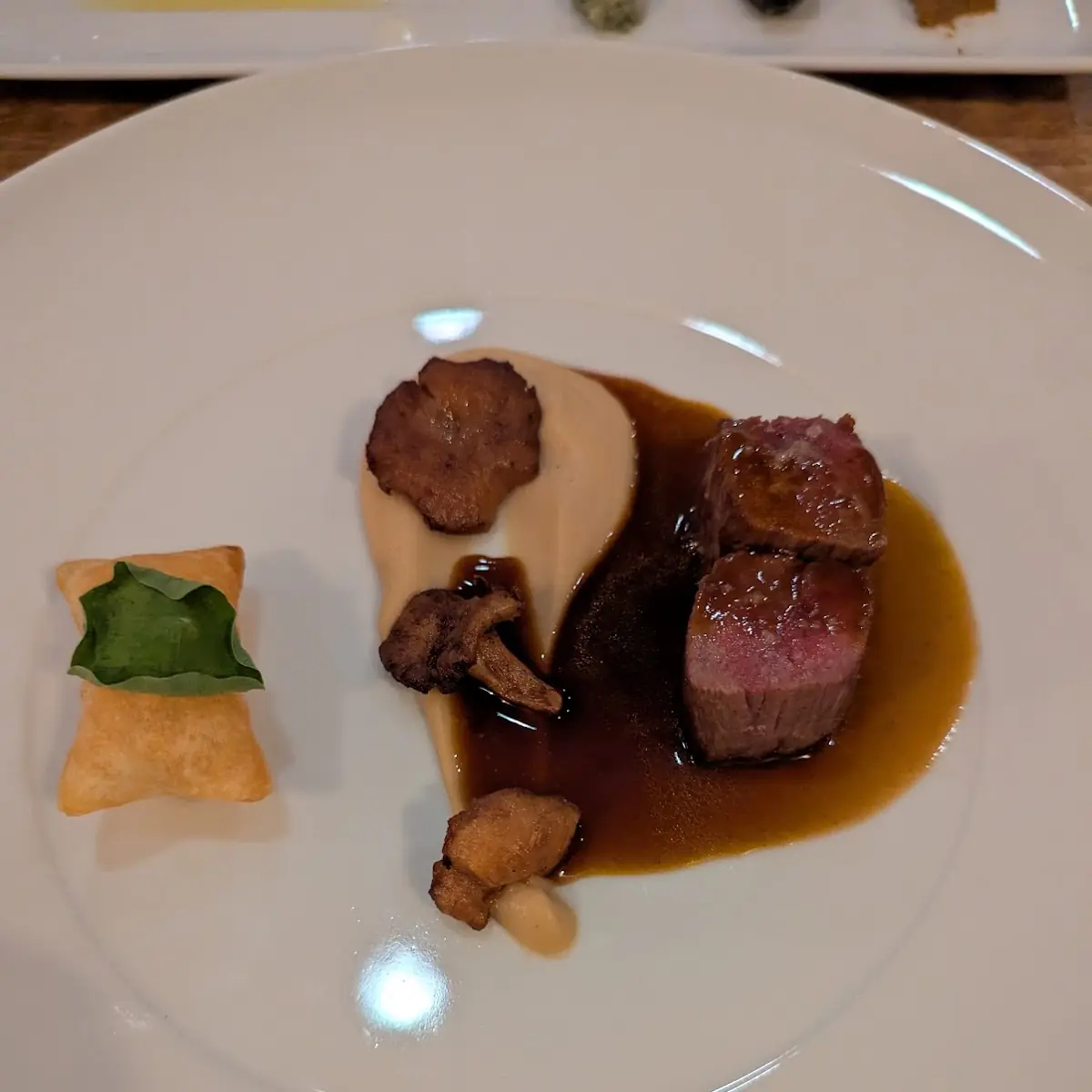 Wagyu Beef with Oxtail Stuffed Morel Mushrooms