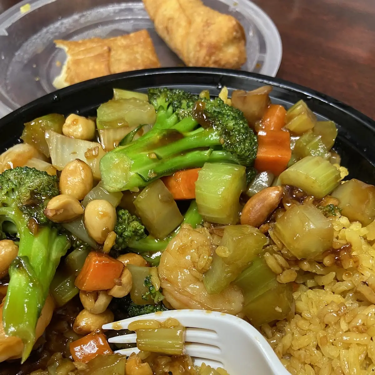 Vegetarian Shrimp Fried Rice