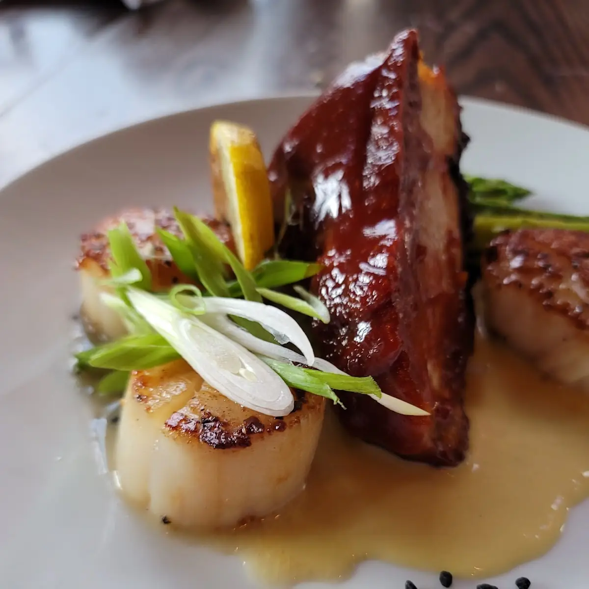 Scallops and Pork Belly