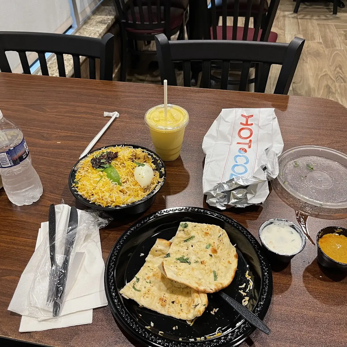 Goat Biryani Rice Garlic Naan