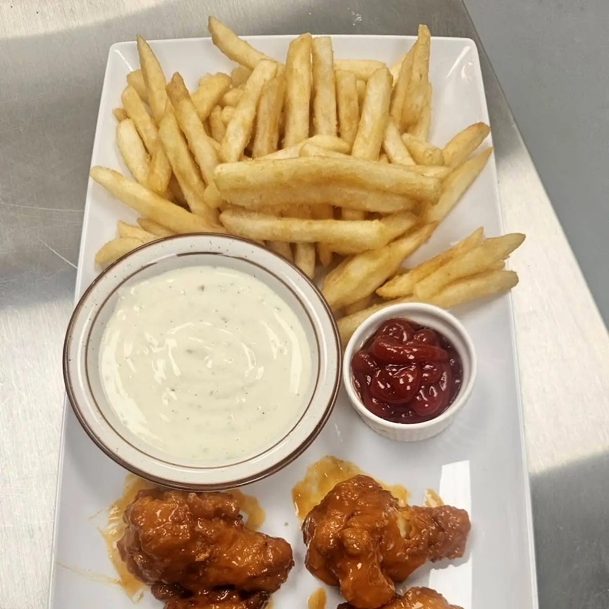 - Buffalo Chicken Wings with Fries