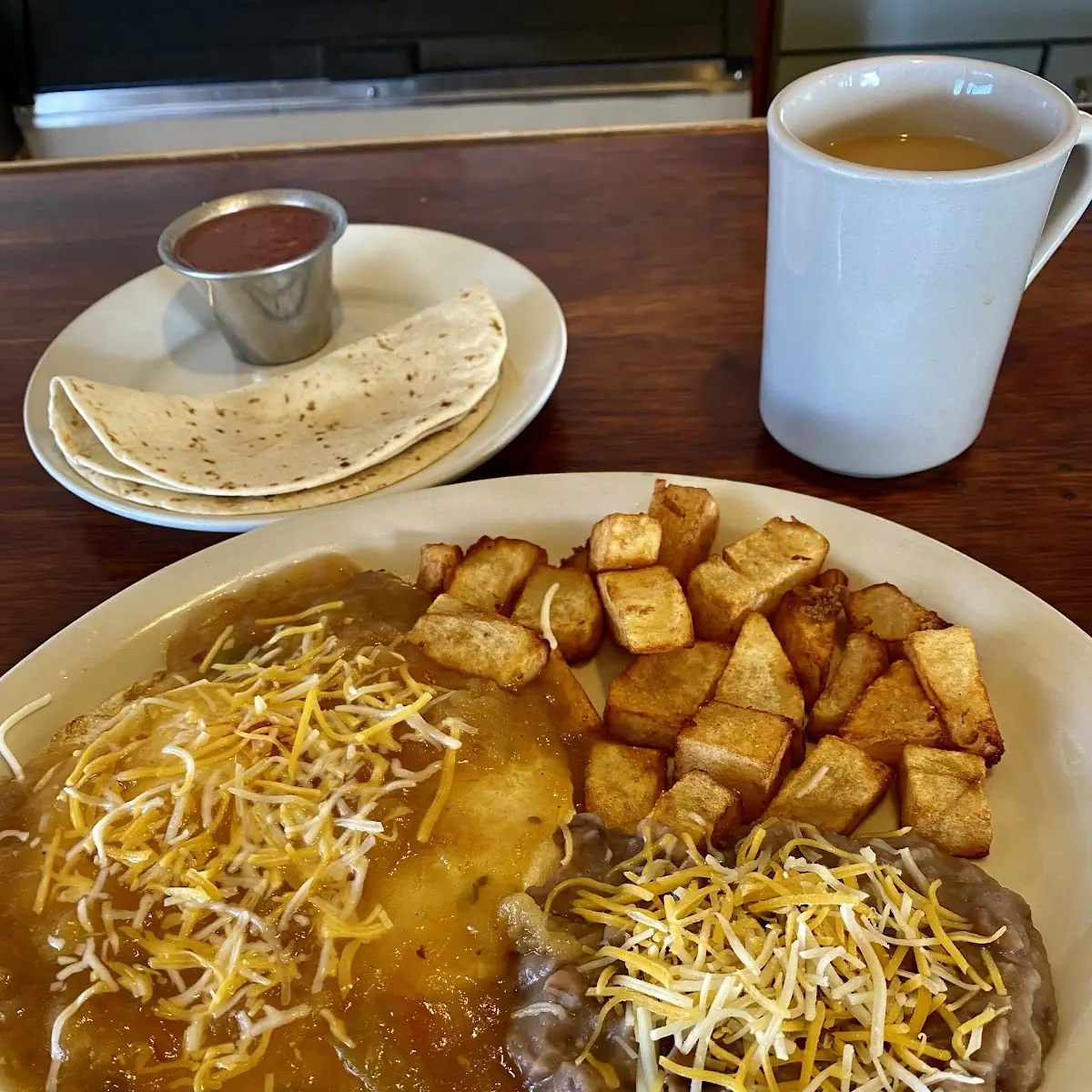 Potatoes and Refried Beans
