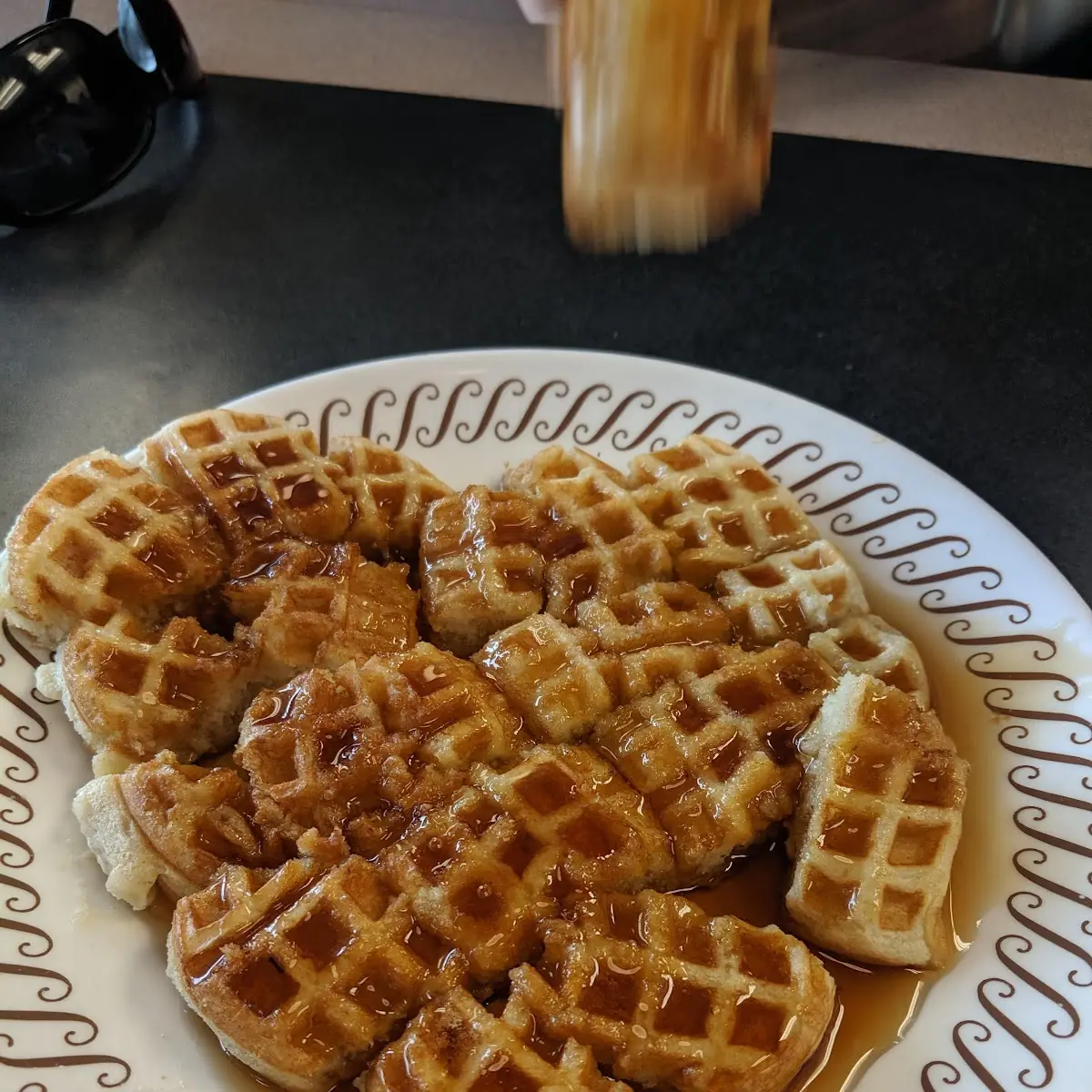 Golden Waffle and Scrambled Eggs