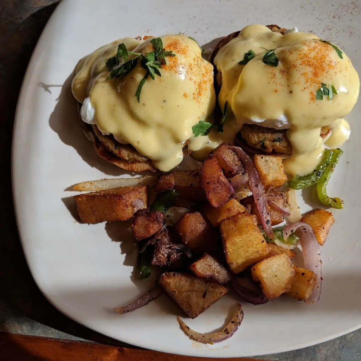Dungeness Crab Cake Eggs Benedict