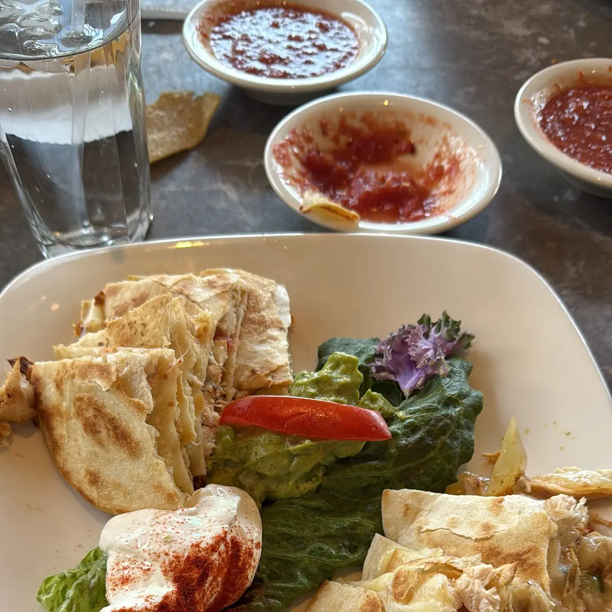 Half Chicken Quesadilla with Ensalada or Soup