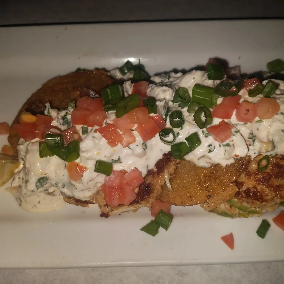 Fried Green Tomatoes & Crab Cakes